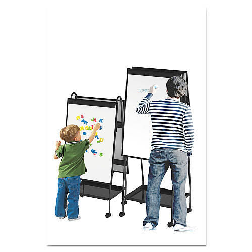 MasterVision Creation Station Dry Erase Board, 29.5 x 74.88, White Surface, Black Metal Frame (EA49125016)