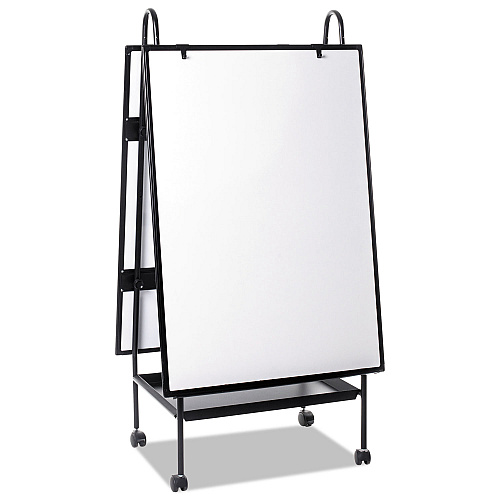 MasterVision Creation Station Magnetic Dry Erase Board, 29.5 x 74.88, White Surface, Black Metal Frame (EA49145016)