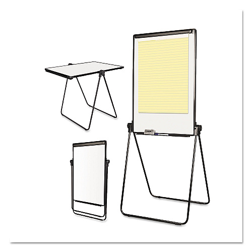 MasterVision Folds-to-a-Table Melamine Easel, 28.5 x 37.5, White, Steel/Laminate (EA14000583MV)
