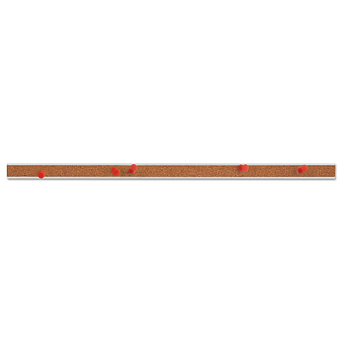 Universal Cork Bulletin Bar, 18 x 1, Brown Surface, Silver Aluminum Frame (UNV43418)