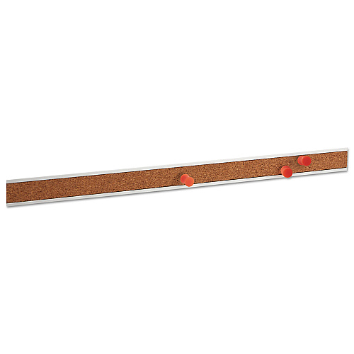 Universal Cork Bulletin Bar, 36 x 1, Brown Surface, Silver Aluminum Frame (UNV43436)