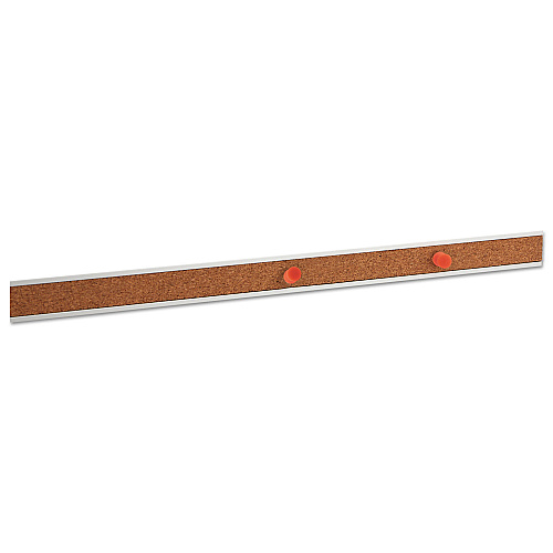 Universal Cork Bulletin Bar, 18 x 1, Brown Surface, Silver Aluminum Frame (UNV43418)