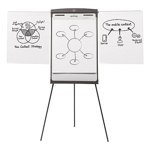 Quartet Magnetic Dry Erase Easel, 27 x 35, Graphite Surface, Graphite Plastic Frame (67E)