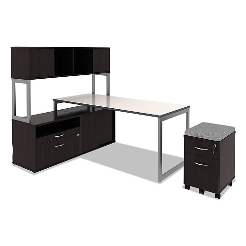 Alera Open Office Desk Series Adjustable O-Leg Desk Base, 47.25 to 70.78w x 23.63d x 28.5h, Silver (ALELSTB24GR)