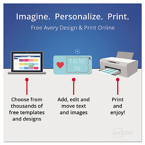 Avery Large Embossed Tent Card, Ivory, 3.5 x 11, 1 Card/Sheet, 50 Sheets/Pack (5915)