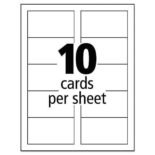 Avery True Print Clean Edge Business Cards, Inkjet, 2 x 3.5, Glossy White, 200 Cards, 10 Cards Sheet, 20 Sheets/Pack (8859)