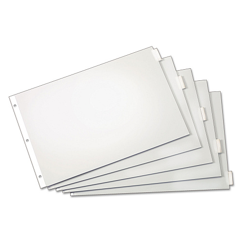 Cardinal Paper Insertable Dividers, 5-Tab, 11 x 17, White, Clear Tabs, 1 Set (84812)