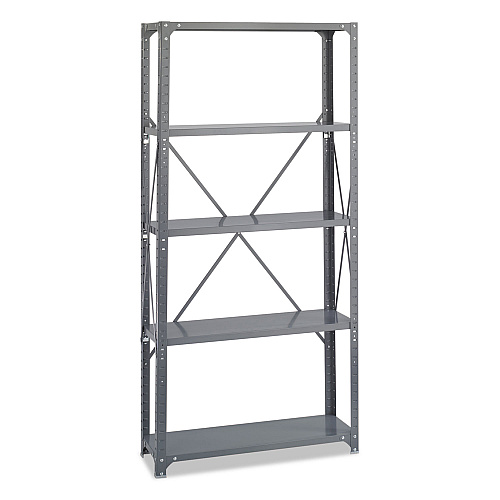 Safco Commercial Steel Shelving Unit, Five-Shelf, 36w x 12d x 75h, Dark Gray (6265)
