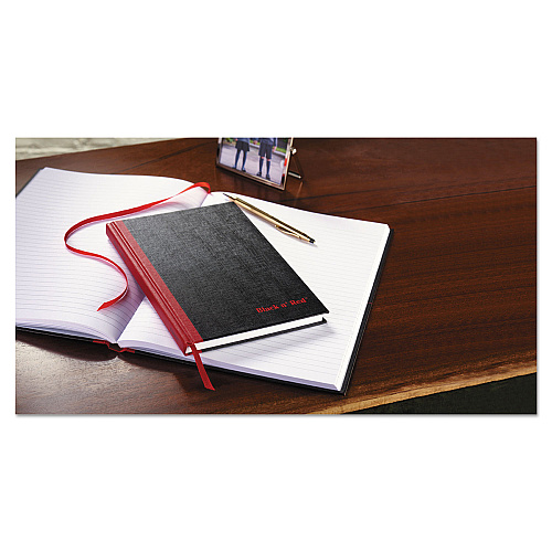 Black n' Red Hardcover Casebound Notebooks, SCRIBZEE Compatible, 1-Subject, Wide/Legal Rule, Black Cover, (96) 8.25 x 5.63 Sheets (E66857)