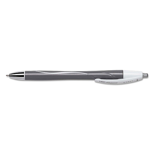 BIC GLIDE Exact Ballpoint Pen, Retractable, Fine 0.7 mm, Black Ink, Black Barrel, Dozen (VCGN11BK)