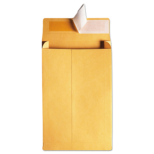 Quality Park Redi-Strip Kraft Expansion Envelope, #10 1/2, Square Flap, Redi-Strip Adhesive Closure, 9 x 12, Brown Kraft, 25/Pack (93334)