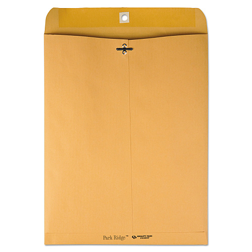 Quality Park Park Ridge Kraft Clasp Envelope, #97, Square Flap, Clasp/Gummed Closure, 10 x 13, Brown Kraft, 100/Box (43097)