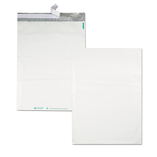 Quality Park Redi-Strip Poly Mailer, #6, Square Flap, Redi-Strip Adhesive Closure, 14 x 19, White, 100/Pack (45235)