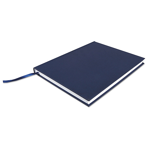 Universal Casebound Hardcover Notebook, 1-Subject, Wide/Legal Rule, Dark Blue Cover, (150) 10.25 x 7.63 Sheets (UNV66352)