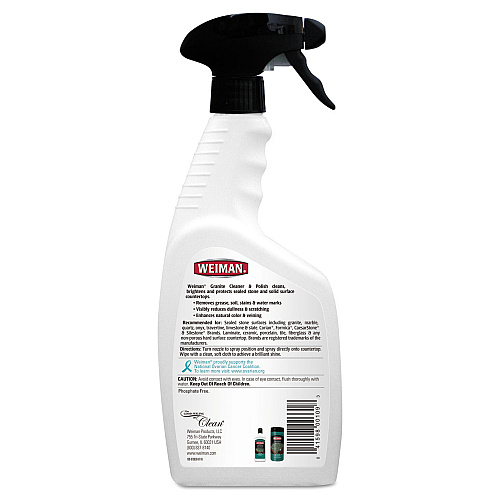 WEIMAN Granite Cleaner and Polish, Citrus Scent, 24 oz Spray Bottle, 6/Carton (109)