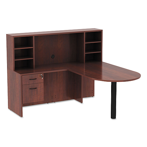 Alera Valencia Series D-Top Desk, 71" x 35.5" x 29.63", Medium Cherry (ALEVA277236MC)