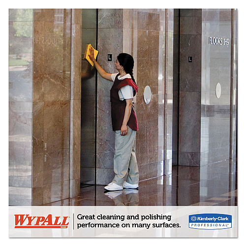 WypAll Microfiber Cloths, Reusable, 15.75 x 15.75, Yellow, 6/Pack 15.75" Length x 15.75" Width - Eco-friendly, Absorbent, Durable, Launderable, Washable - Yellow - 6 / Pack (83610)
