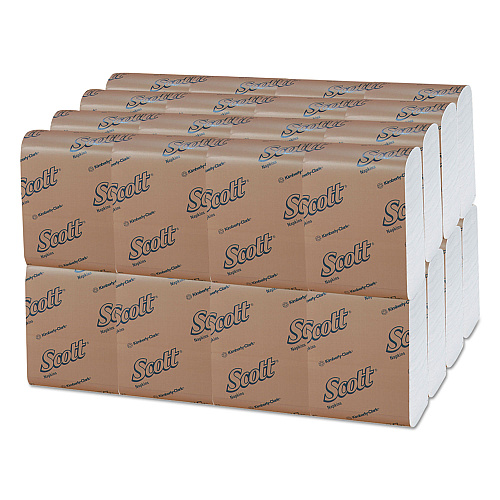 Scott Low-Fold Dispenser Napkins, 1-Ply, 12" x 7", White, 250/Pack, 32 Packs/Carton (98720)