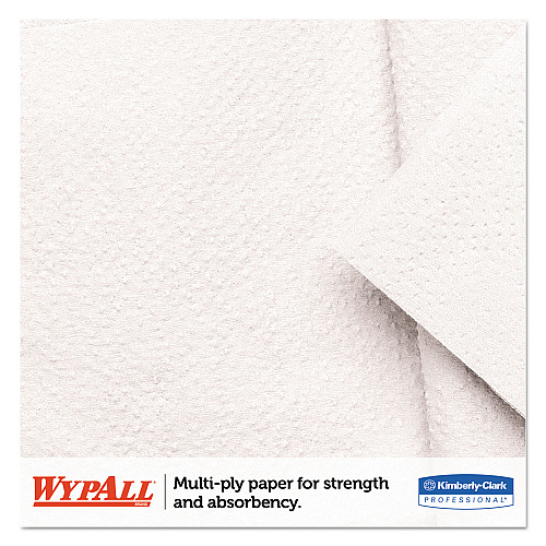 WypAll L20 Towels, POP-UP Box, 4-Ply, 9.1 x 16.8, Unscented, White, 88/Box, 10 Boxes/Carton (47044)