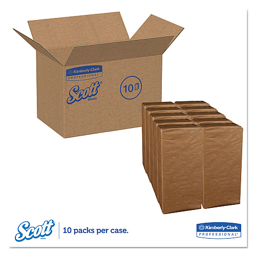 Scott 1/8-Fold Dinner Napkins, 2-Ply, 17 x 14 63/100, White, 300/Pack, 10 Packs/Carton (98200)
