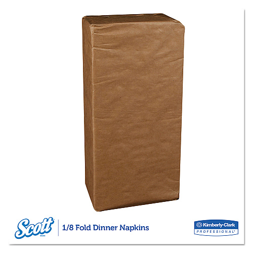 Scott 1/8-Fold Dinner Napkins, 2-Ply, 17 x 14 63/100, White, 300/Pack, 10 Packs/Carton (98200)