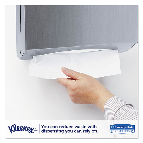 Kleenex Premiere Folded Towels, 1-Ply, 9.4 x 12,4, White, 120/Pack, 25 Packs/Carton (13254)