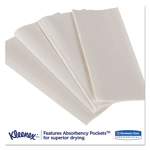 Kleenex Premiere Folded Towels, 1-Ply, 9.4 x 12,4, White, 120/Pack, 25 Packs/Carton (13254)