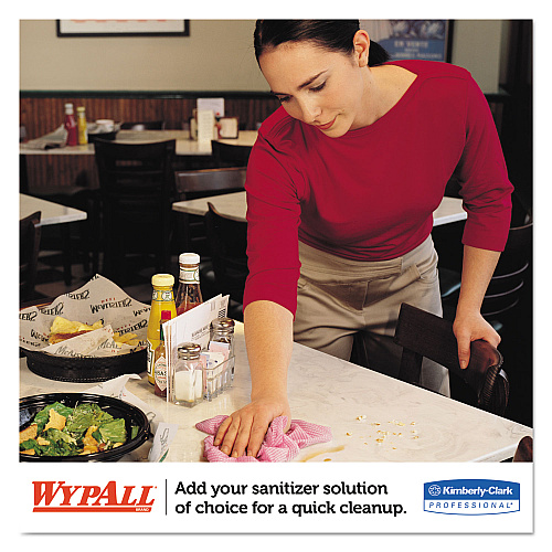 WypAll X70 Wipers, 1-Ply, 12.5 x 23.2, Red, 300/Carton (06354)