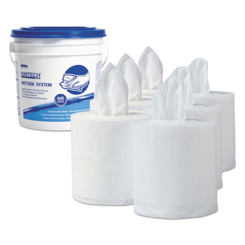 Kimtech WetTask System for Solvents, Free Bucket, 12 x 12 1/2, 60/Roll