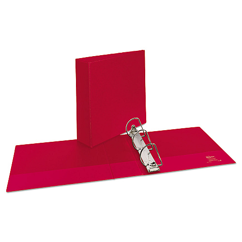 Avery Durable Non-View Binder with DuraHinge and Slant Rings, 3 Rings, 3" Capacity, 11 x 8.5, Red (27204)