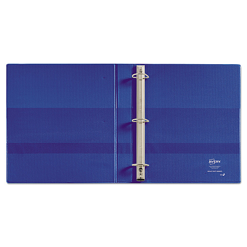 Avery Heavy-Duty Non-View Binder with DuraHinge and One Touch EZD Rings, 3 Rings, 1" Capacity, 11 x 8.5, Blue (79889)