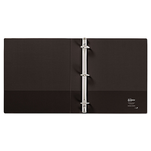 Avery Durable View Binder with DuraHinge and Slant Rings, 3 Rings, 1" Capacity, 11 x 8.5, Black (17011)