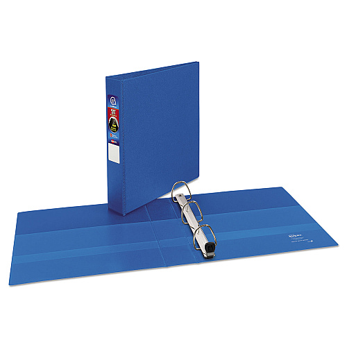 Avery Heavy-Duty Non-View Binder with DuraHinge and One Touch EZD Rings, 3 Rings, 1.5" Capacity, 11 x 8.5, Blue 1 1/2" Binder Capacity - Letter - 8 1/2" x 11" Sheet Size - 400 Sheet Capacity - 1.50" Ring(s) - Fastener(s): Ring - Pocket(s): 4, Inte (79885)