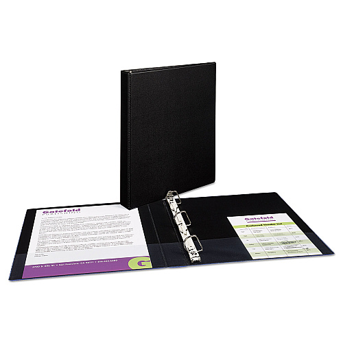 Avery Durable Non-View Binder with DuraHinge and Slant Rings, 3 Rings, 1" Capacity, 11 x 8.5, Black (27250)