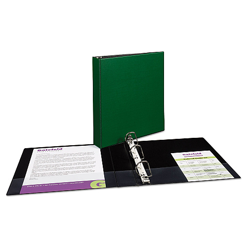 Avery Durable Non-View Binder with DuraHinge and Slant Rings, 3 Rings, 1.5" Capacity, 11 x 8.5, Green (27353)