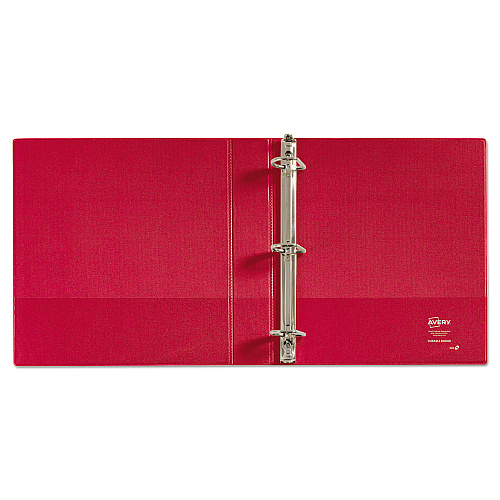 Avery Durable Non-View Binder with DuraHinge and Slant Rings, 3 Rings, 1.5" Capacity, 11 x 8.5, Red (27202)