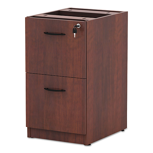 Alera Valencia Series Full Pedestal File, Left/Right, 2 Legal/Letter-Size File Drawers, Medium Cherry, 15.63" x 20.5" x 28.5" (ALEVA542822MC)