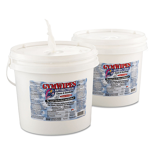 2XL Antibacterial Gym Wipes, 6 x 8, 700 Wipes/Bucket, 2 Buckets/Carton (L100)