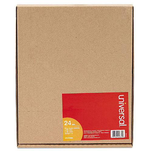 Universal Insertable Tab Index, 5-Tab, 11 x 8.5, Buff, Assorted Tabs, 24 Sets (UNV20830)
