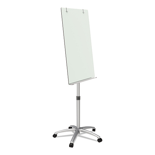 Quartet Infinity Glass Mobile Presentation Easel, 3 ft x 2 ft, Silver/White (ECM32G)