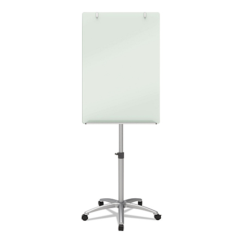 Quartet Infinity Glass Mobile Presentation Easel, 3 ft x 2 ft, Silver/White (ECM32G)