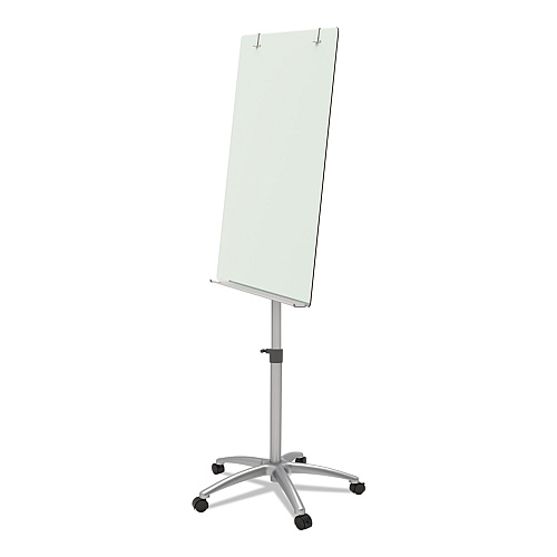 Quartet Infinity Glass Mobile Presentation Easel, 3 ft x 2 ft, Silver/White (ECM32G)