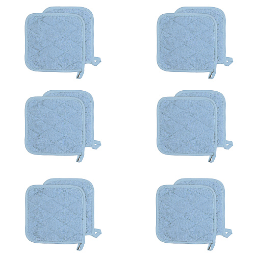 Cooks Linen Pot Holder 7x7 Blue - Pack Of 12 (POT-BLUE)