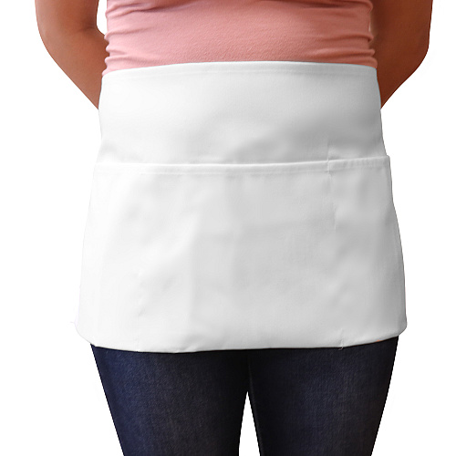 Mariposa Waist Apron 26x12 White, Pack Of 12 (P-WAISTAPRON-WHT)