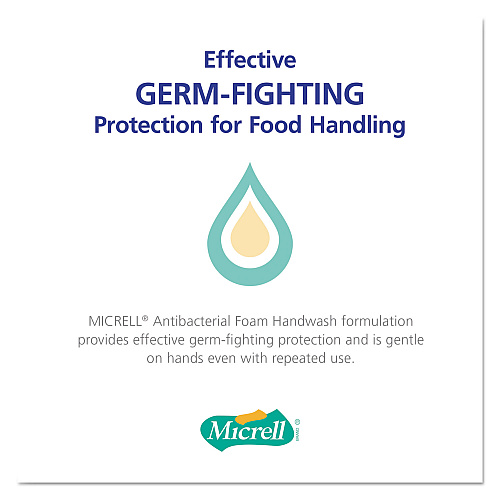 MICRELL Antibacterial Foam Handwash, Touch-Free Refill, 1200 mL, 2/Carton (535702)