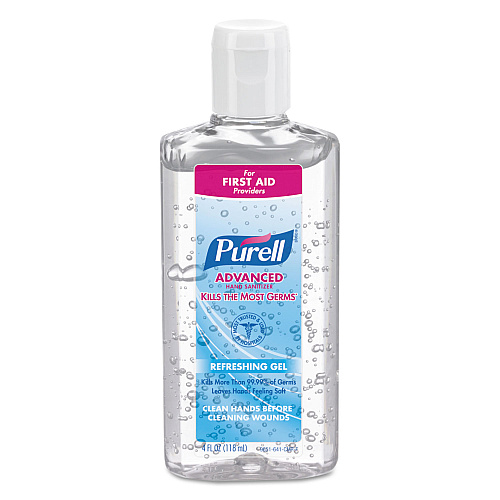 PURELL Advanced Hand Sanitizer Refreshing Gel, 4 oz Flip-Cap Bottle, Clean Scent, 24/Carton (965124)