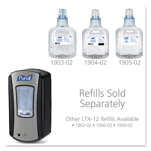 PURELL LTX-12 Touch-Free Dispenser, 1,200 mL, 5.75 x 4 x 10.5, Black (192804)