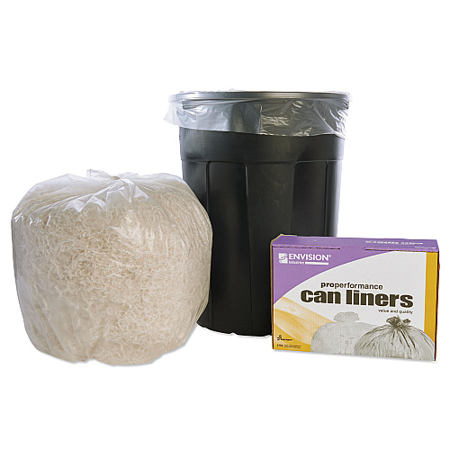 AbilityOne 8105015574973, SKILCRAFT High Density Coreless Roll Can Liners, 45 gal, 16 mic, 40" x 48", Natural, Perforated Roll, 250/Box