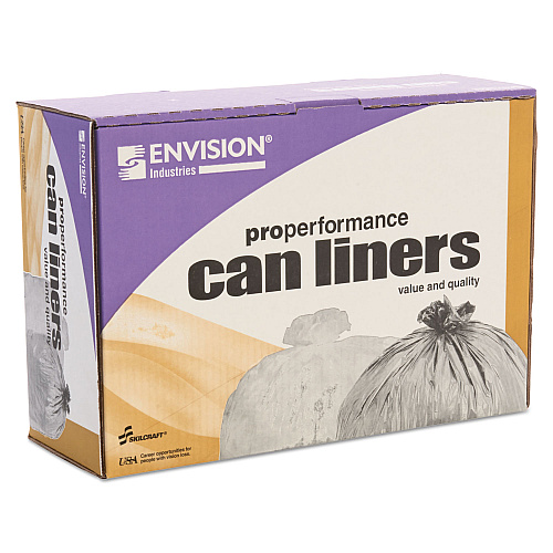 AbilityOne 8105015171370, SKILCRAFT High Density Coreless Roll Can Liners, 10 gal, 8 mic, 24" x 24", Natural, Perforated Roll, 1,000/BX