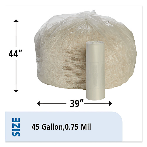 AbilityOne 8105015574974, SKILCRAFT Heavy-Duty Shredder Bags, 45 gal Capacity, 50/BX
